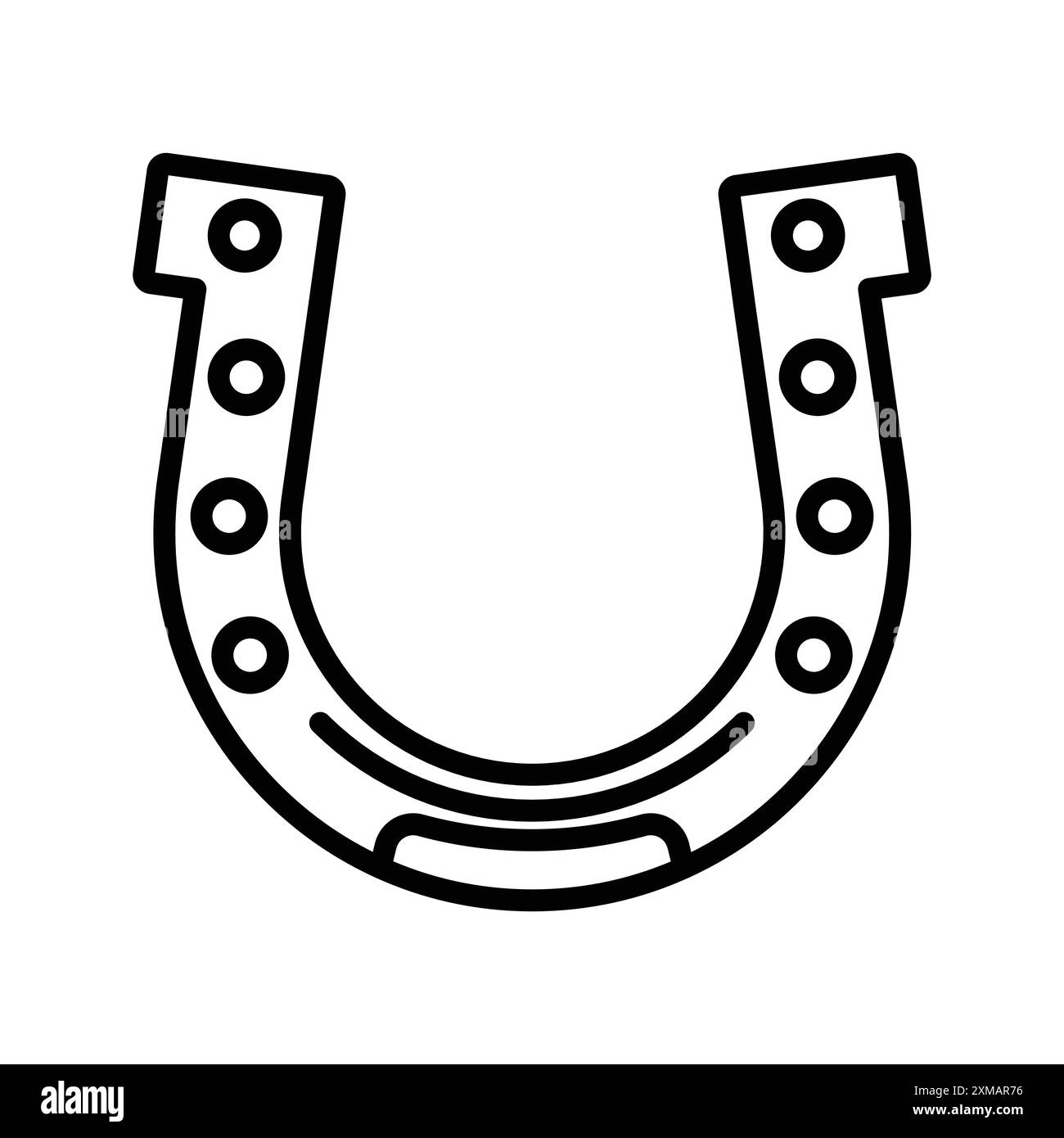 lucky horseshoe icon collezione di logo lineare in bianco e nero per il web Illustrazione Vettoriale