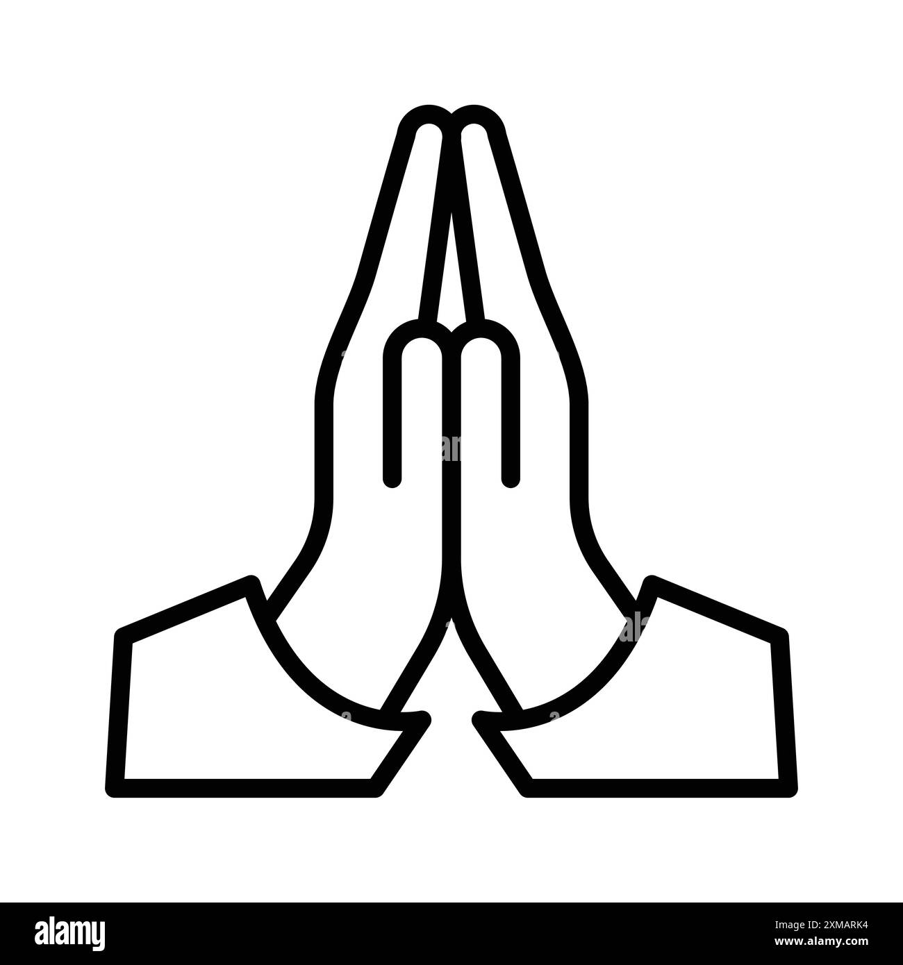 Pray Icon LINEAR logo Mark Set Collection in bianco e nero per il Web Illustrazione Vettoriale