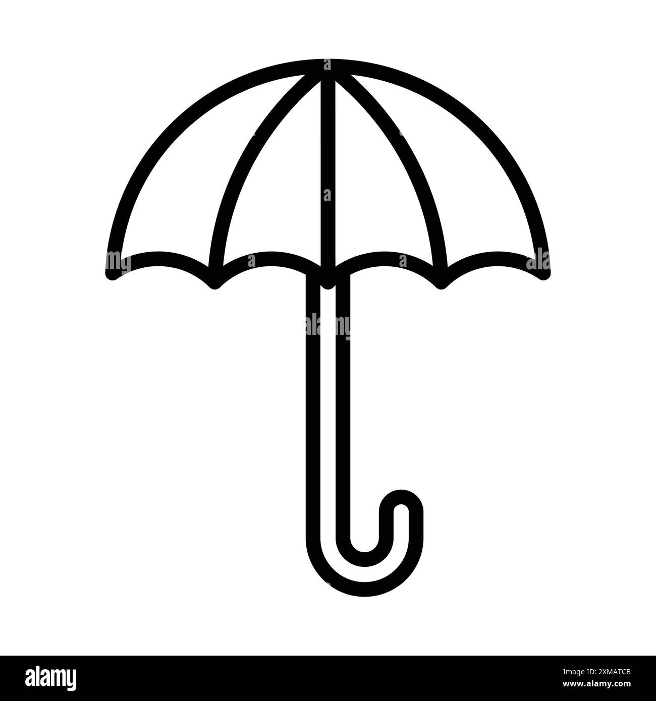 Icona ombrello, logo lineare, set di marchi in bianco e nero per il Web Illustrazione Vettoriale