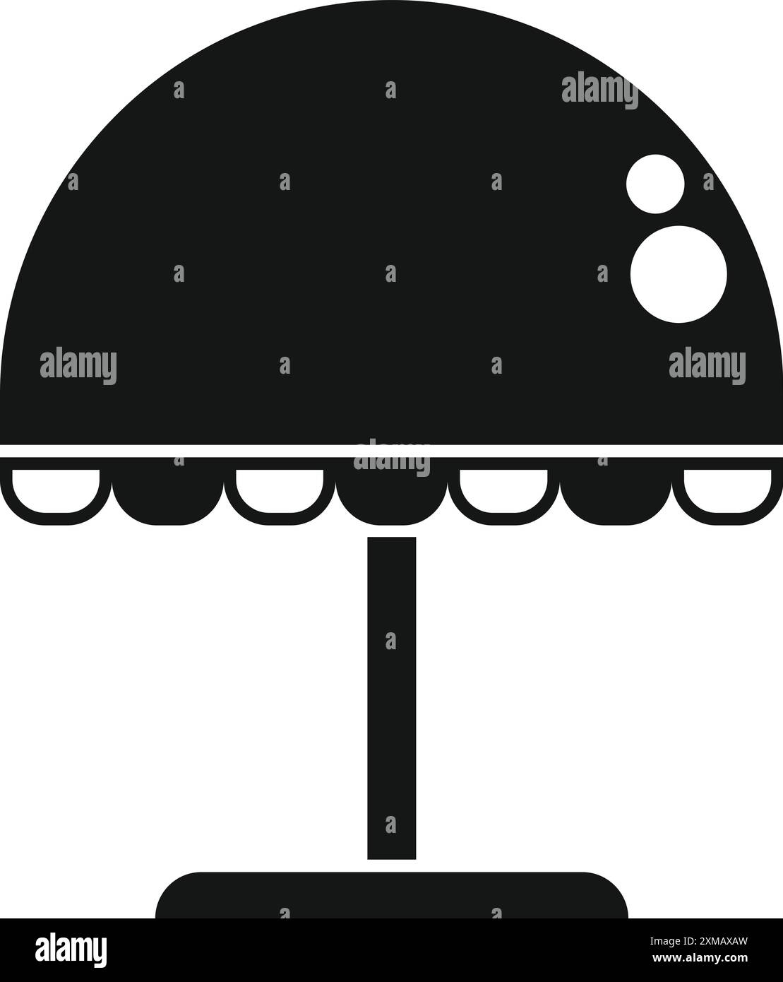 Ombrellone rotondo che protegge dal sole in una giornata di sole Illustrazione Vettoriale