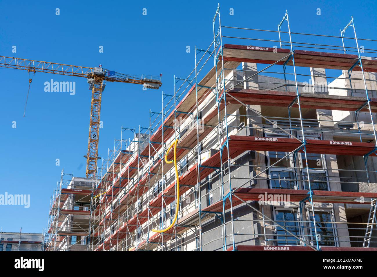 Il principale cantiere Parc Durant, in Henri-Dunant-Strasse a Essen-Ruettenscheid, dove saranno costruiti 298 condomini e un centro di cura diurna Foto Stock