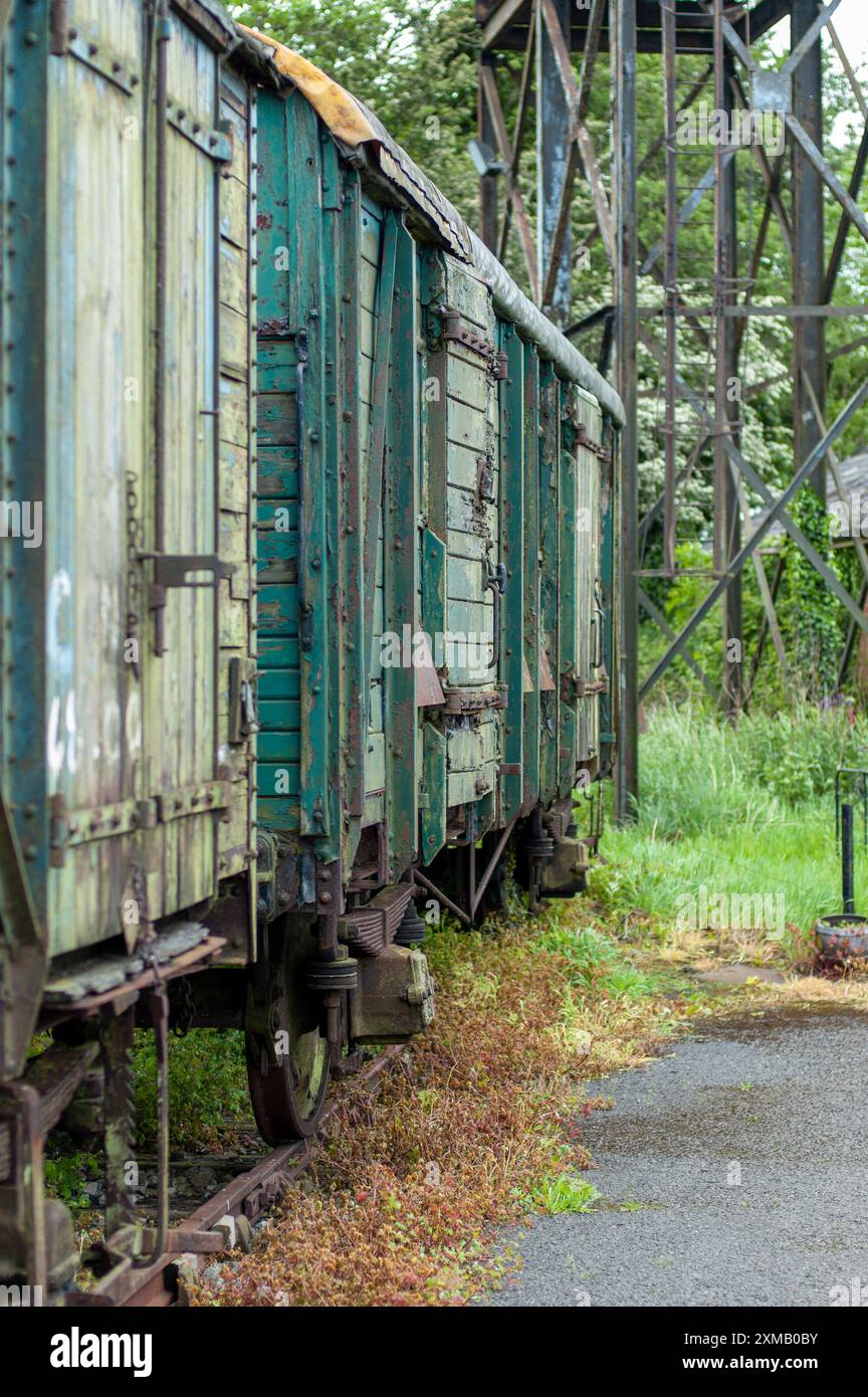 Il vecchio carro ferroviario Foto Stock