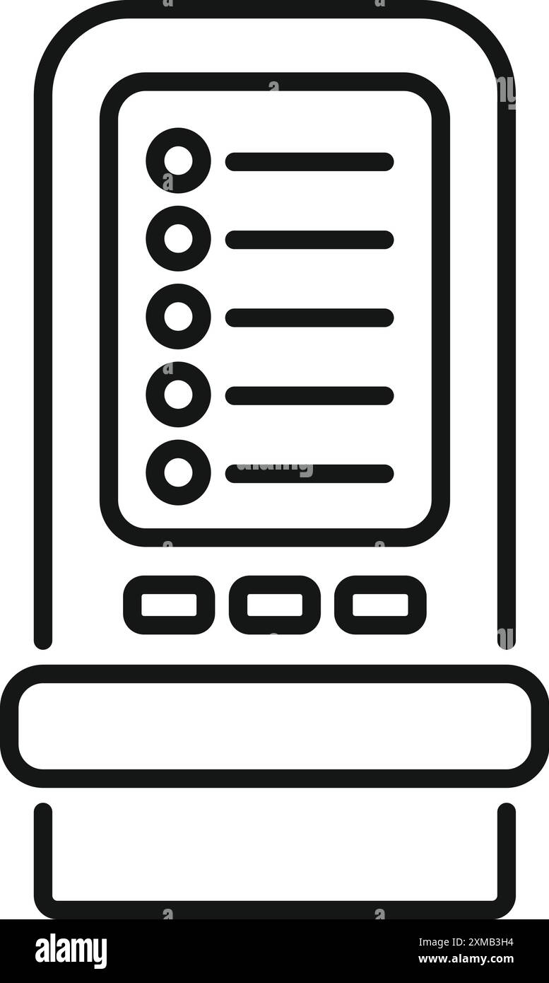 Macchina per il voto elettronica con pulsanti e schermo per il voto durante le elezioni Illustrazione Vettoriale