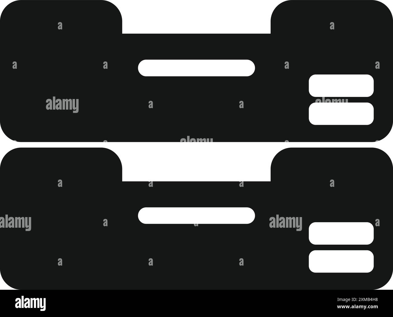 Icona glifo nera che rappresenta l'archivio per l'archiviazione di dati, file e cartelle per applicazioni Web e mobili Illustrazione Vettoriale