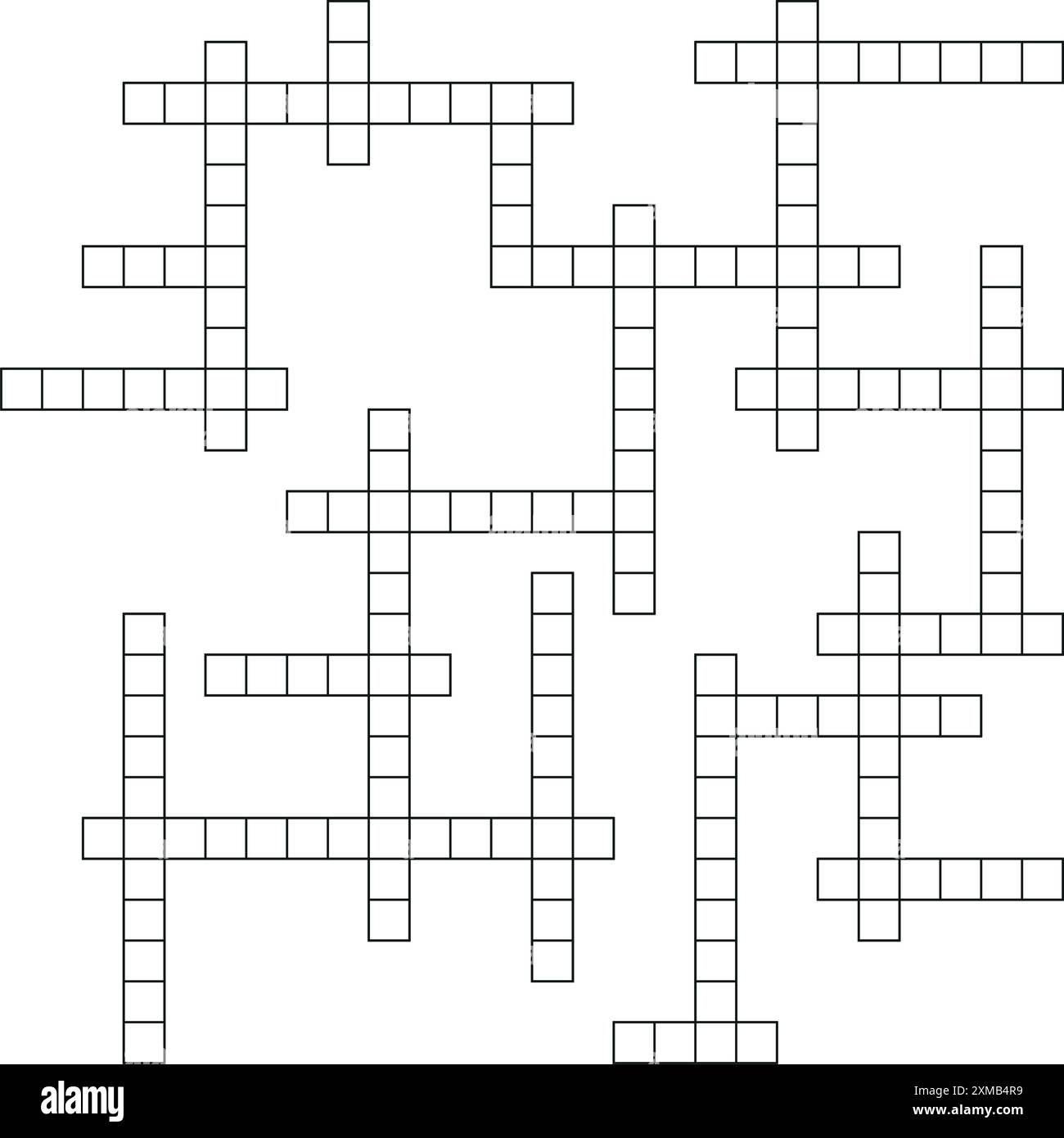 Sfondo del puzzle a parole incrociate con griglia di parole. modello di parole incrociate. Illustrazione vettoriale piatta isolata su sfondo bianco. Illustrazione Vettoriale