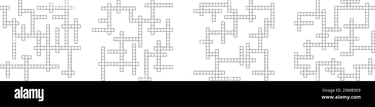 Sfondo del puzzle a parole incrociate con griglia di parole. modello di parole incrociate. Illustrazione vettoriale piatta isolata su sfondo bianco. Illustrazione Vettoriale