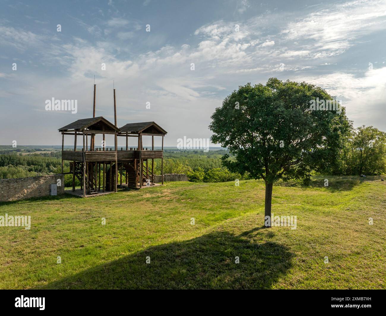Lussonium Romkert è un monumento storico risalente all'età romana nel villaggio di Dunakomlod, Ungheria. Foto Stock