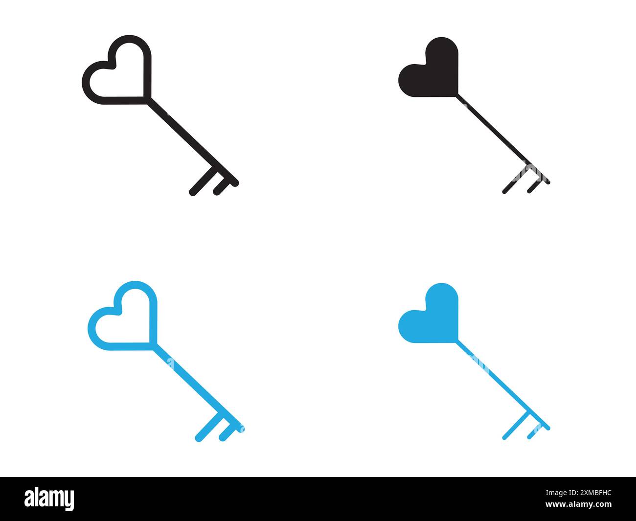 Icona chiave a forma di simbolo linea vettoriale logo segno o set di simboli stile contorno collezione Illustrazione Vettoriale