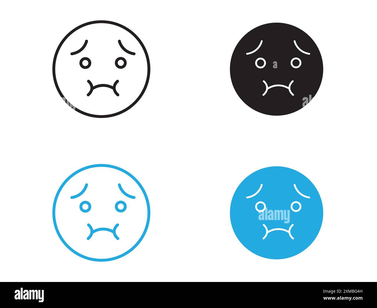 Icona emoji nauseata linea vettoriale logo o set di simboli stile contorno collezione Illustrazione Vettoriale