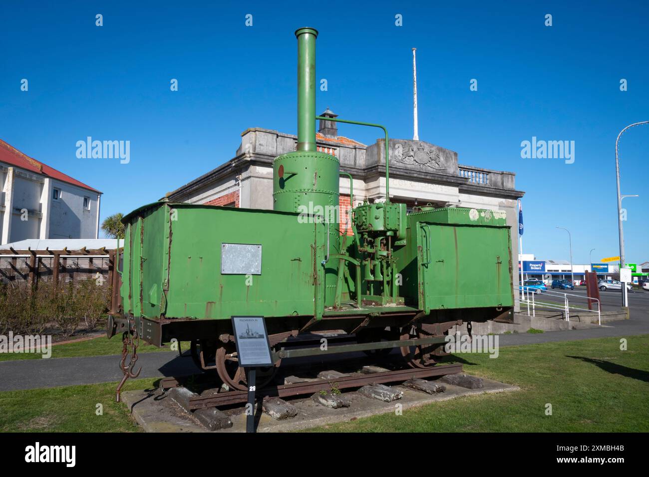 Motore a vapore di base, museo Foxton, Manawatu, Isola del Nord, nuova Zelanda Foto Stock