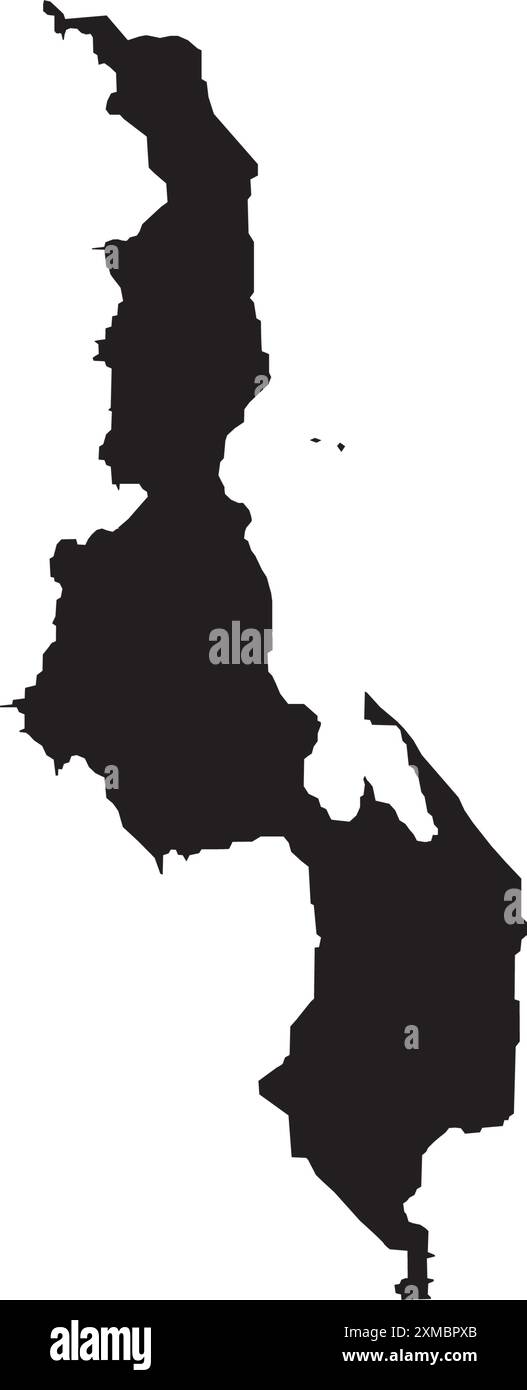 Design dell'elemento icona della mappa del Malawi Illustrazione Vettoriale