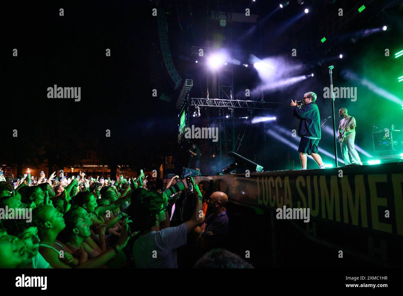 26 luglio 2024, Lucca, Lucca, Italia: Gazzelle in concerto in Piazza Napoleone al Lucca Summer Festival. (Credit Image: © Stefano dalle Luche/Pacific Press via ZUMA Press Wire) SOLO PER USO EDITORIALE! Non per USO commerciale! Foto Stock