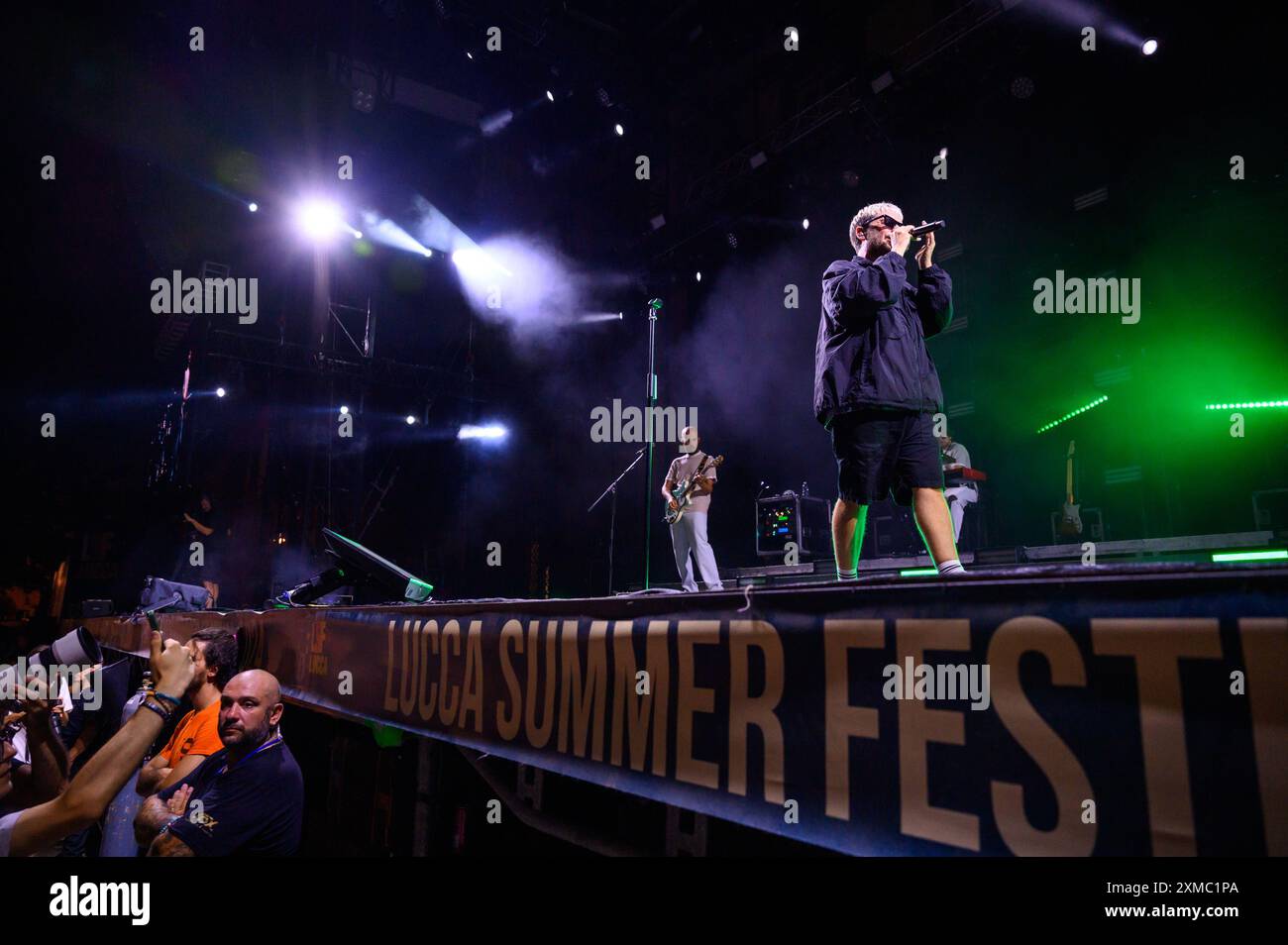 26 luglio 2024, Lucca, Lucca, Italia: Gazzelle in concerto in Piazza Napoleone al Lucca Summer Festival. (Credit Image: © Stefano dalle Luche/Pacific Press via ZUMA Press Wire) SOLO PER USO EDITORIALE! Non per USO commerciale! Foto Stock