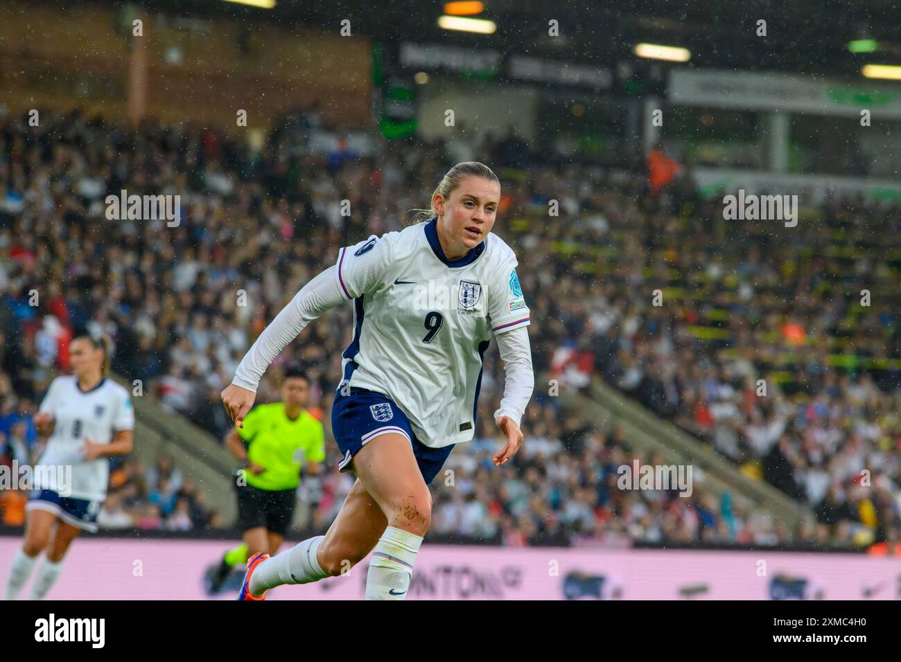 Carrow Road, Norwich, Inghilterra - 22 luglio 2024: Inghilterra Alessia Russo contro Irlanda durante la partita di qualificazione al Campionato europeo Foto Stock