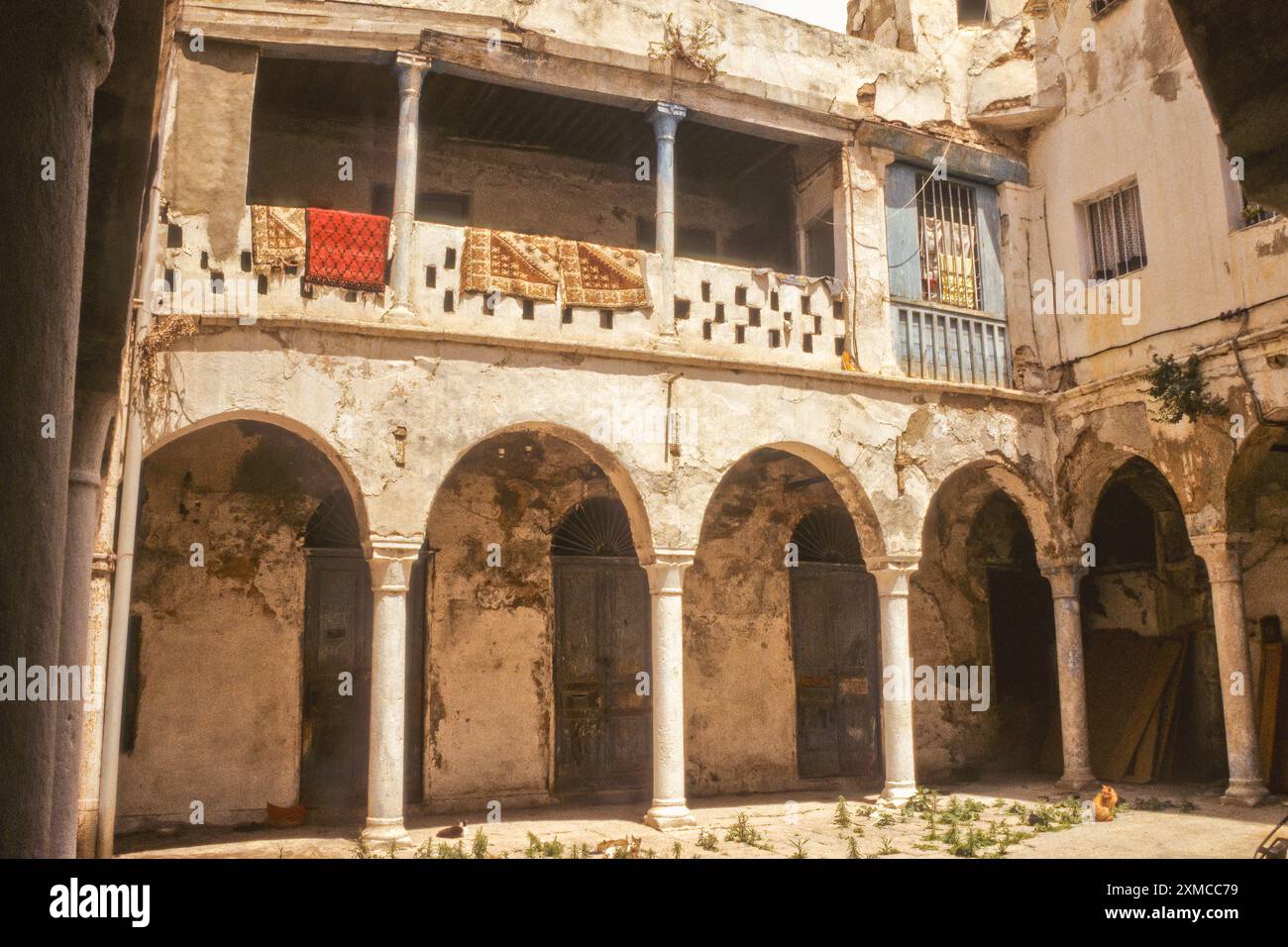 Tunisia. Tunisi Medina. French Foundouk, un Caravanserai medievale, alloggio per mercanti francesi. Costruito nel 1659-1661. Foto Stock