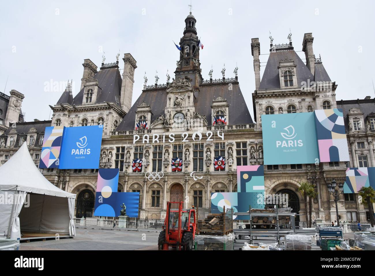 Hôtel de ville de Paris Foto Stock