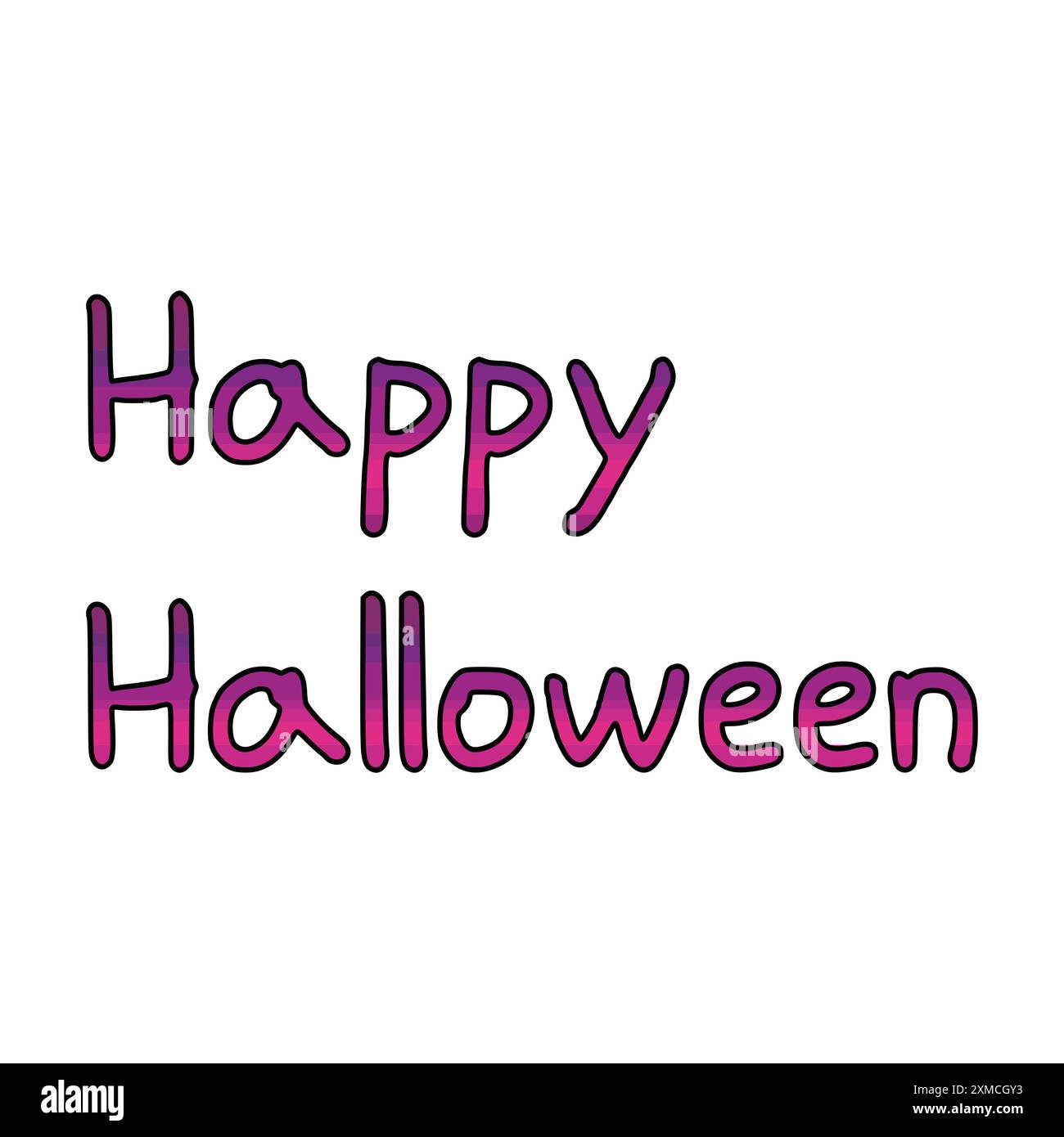Tipografia carina viola felice halloween Illustrazione Vettoriale