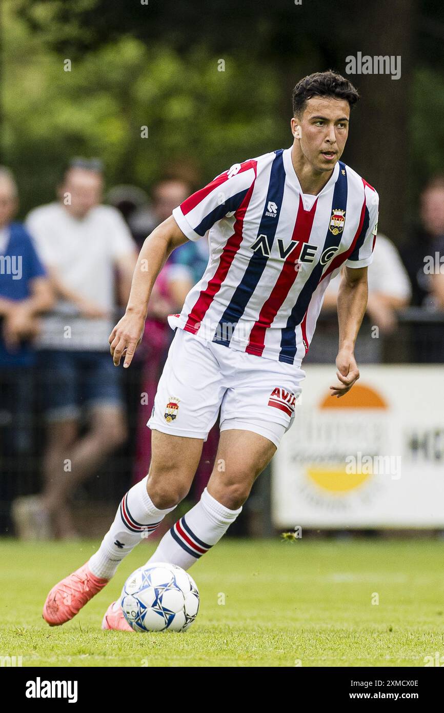 LOON OP ZAND - 27-07-2024. Sportpark De Klokkenberg. Eredivisie voetbal. Stagione 2024-2025. Pre-stagione, Willem II - Sparta (amichevole). Il giocatore di Willem II Amine Lachkar. Foto Stock