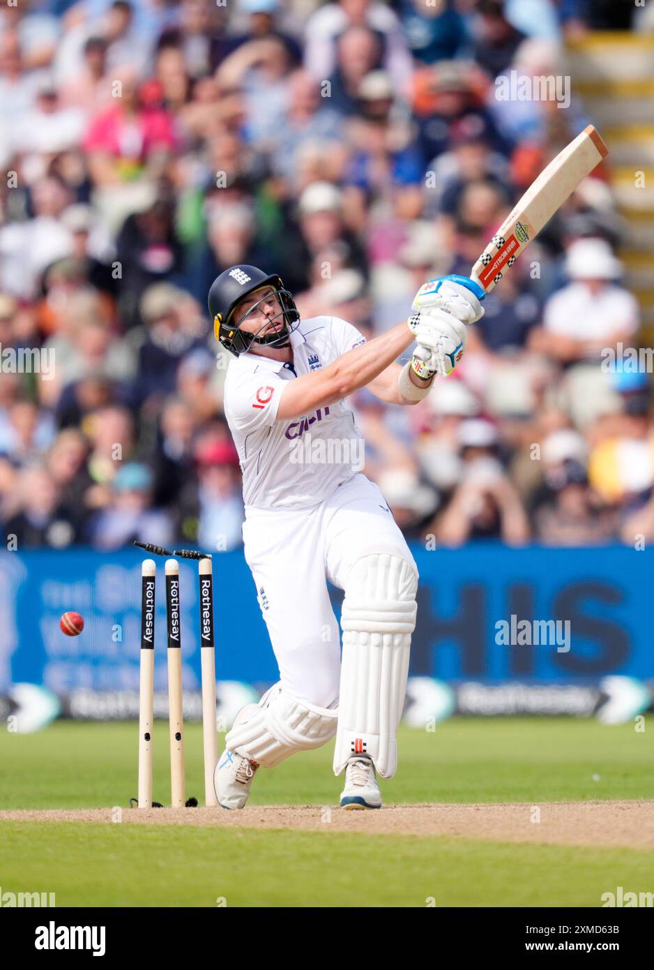 Durante il secondo giorno del terzo Rothesay test match a Edgbaston, Birmingham. Data foto: Sabato 27 luglio 2024. Foto Stock
