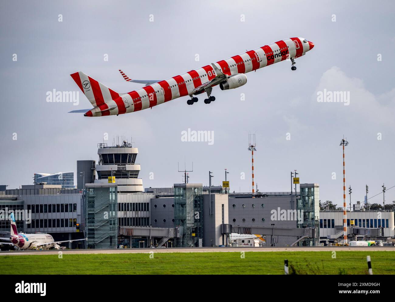 Condor, Boeing 720, D-ABOM, al decollo all'aeroporto internazionale di Duesseldorf Foto Stock