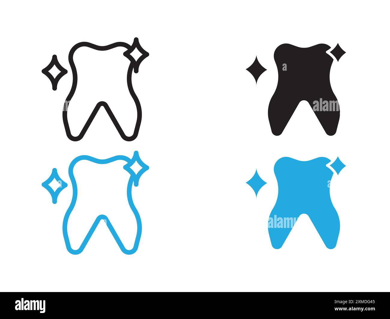 Icona di pulizia dei denti linea vettoriale logo segno o set di simboli stile contorno collezione Illustrazione Vettoriale