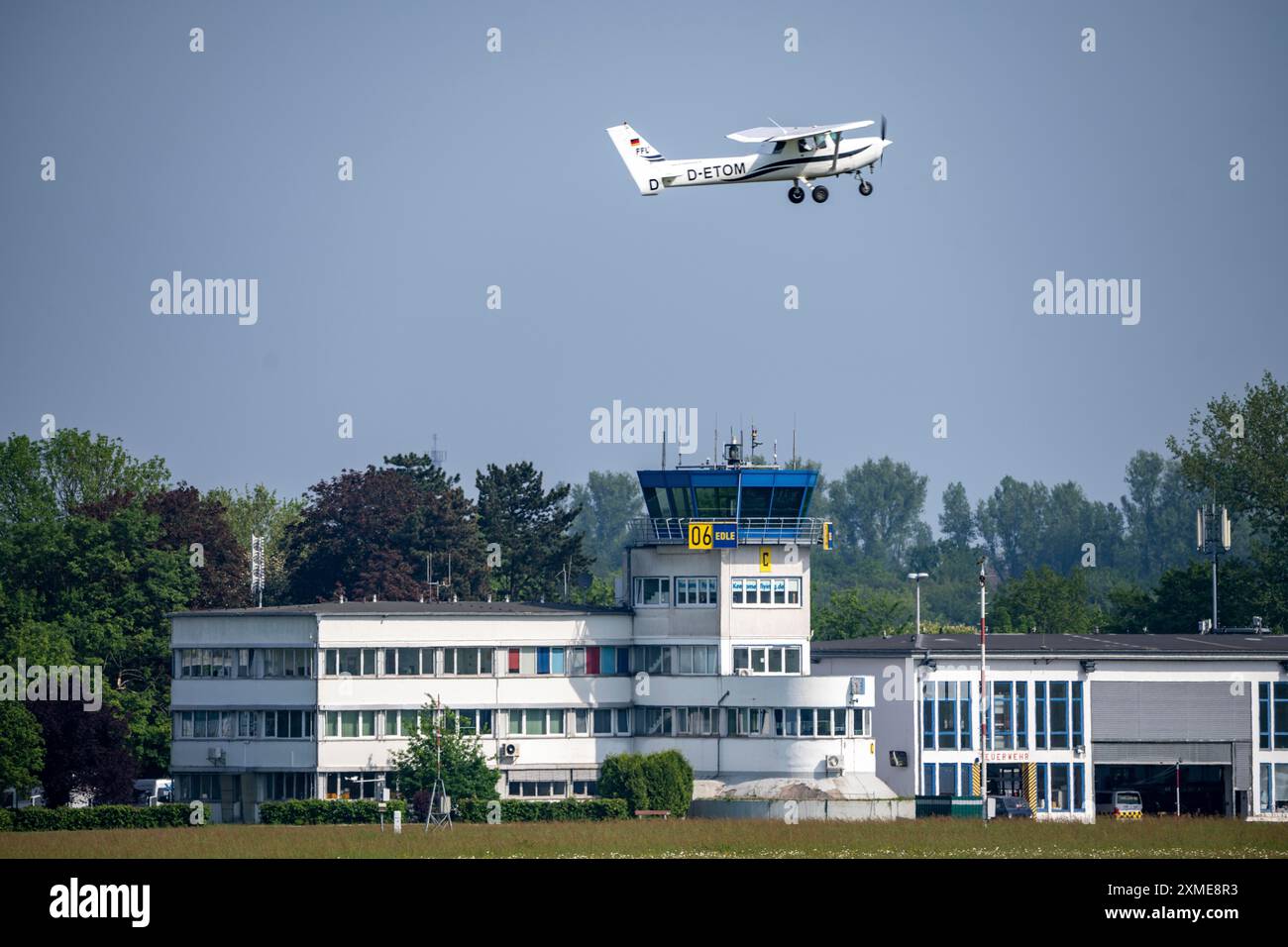 Aeroporto di Muelheim-Essen, aeroporto commerciale a sud di Essen e ad est di Muelheim an der Ruhr, per l'aviazione di piacere e d'affari Foto Stock