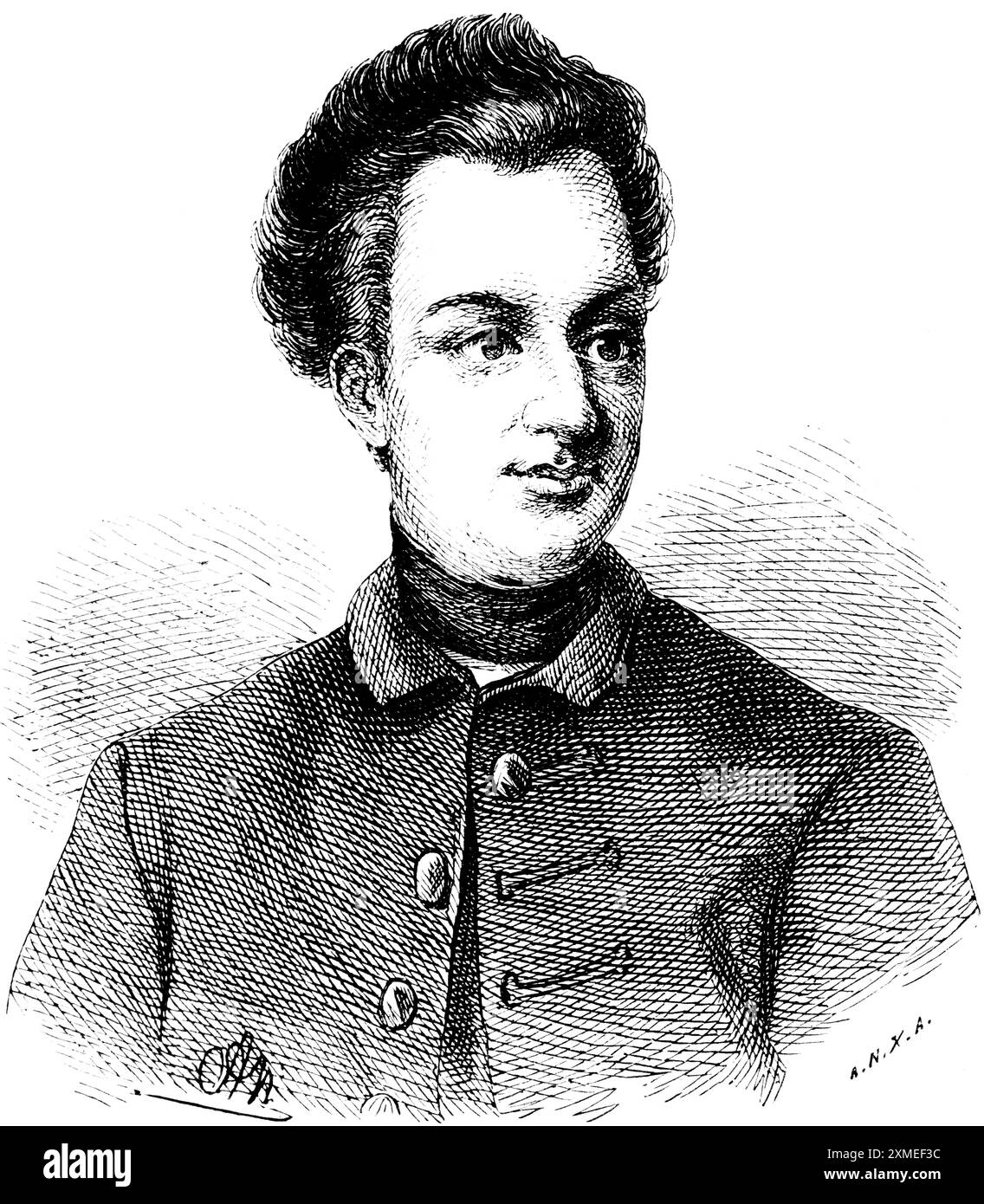 Ritratto del giovane re Carlo XII di Svezia, la testa di ferro, avversario della triplice Alleanza nella grande Guerra del Nord, inizio XVIII secolo Foto Stock