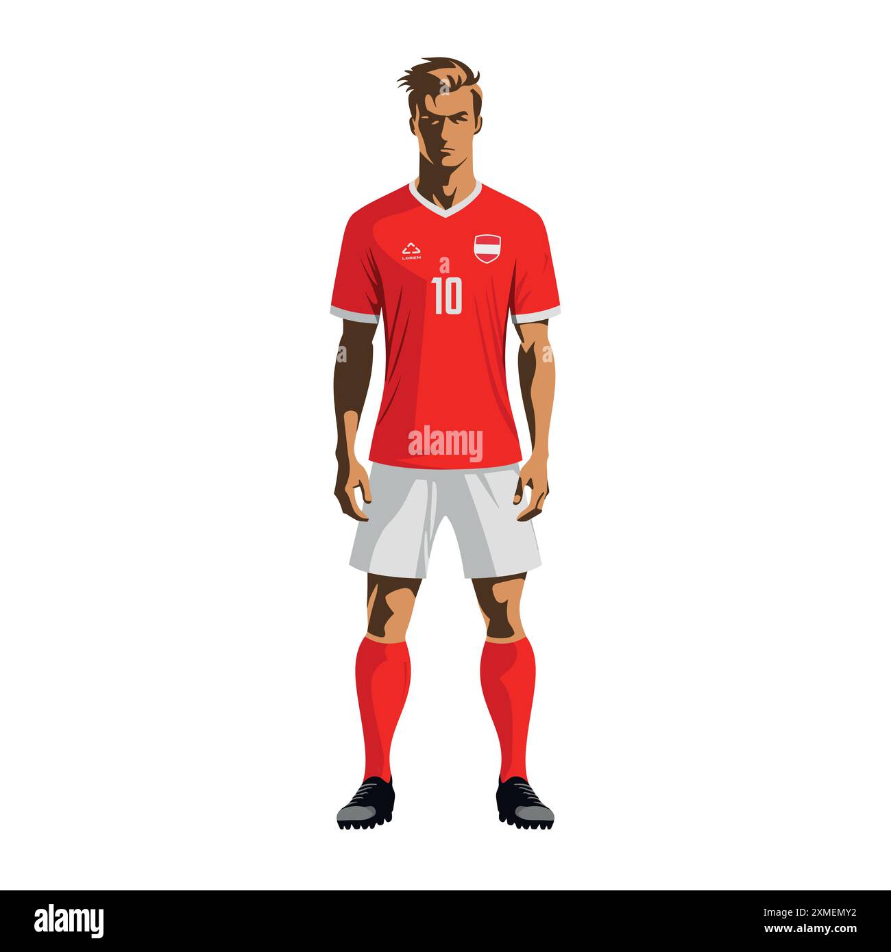 Giocatore di calcio in uniforme della squadra austriaca. Illustrazione vettoriale Illustrazione Vettoriale