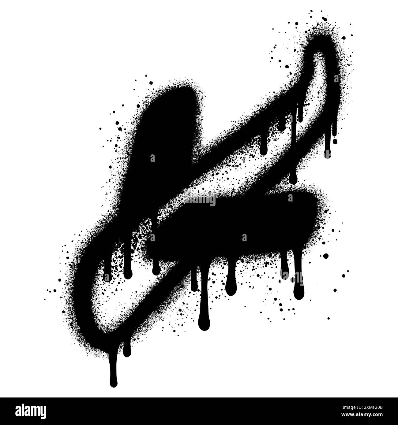 Aeroplano Graffiti verniciato a spruzzo isolato con sfondo bianco. EPS 10. Illustrazione Vettoriale