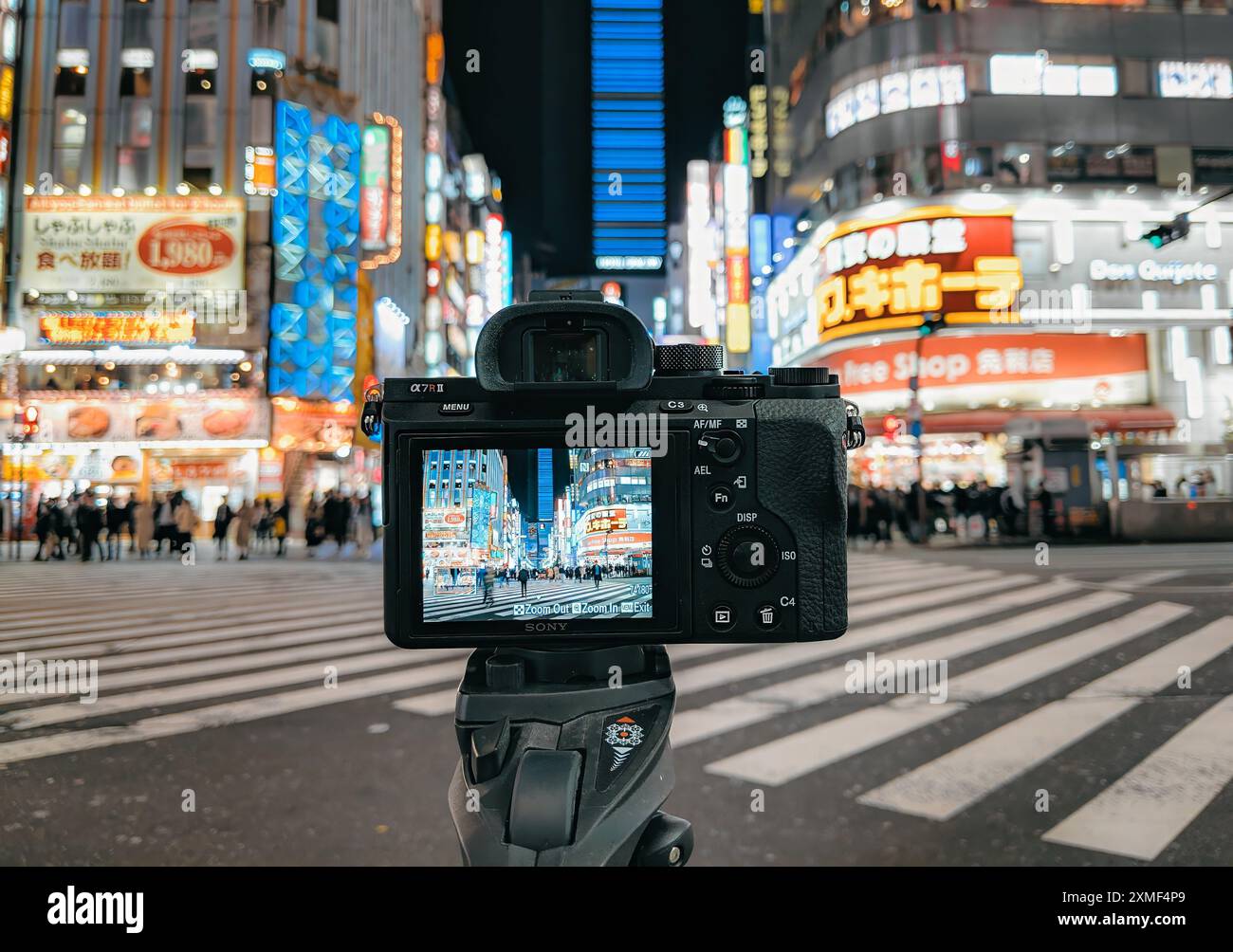 Tokyo - 26 marzo 2019 - fotografo Vista della macchina fotografica nel punto turistico della città del Giappone Foto Stock
