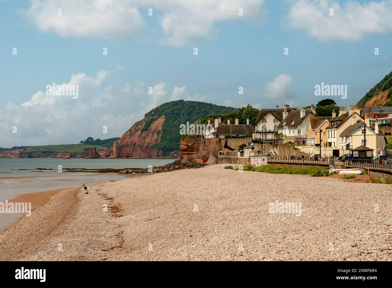 La spiaggia di Sidmouth, Devon, Inghilterra Foto Stock