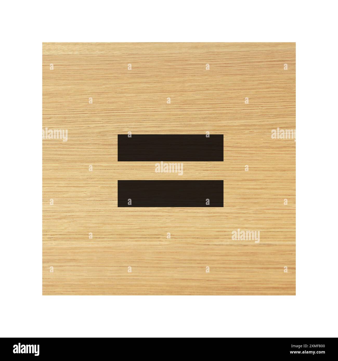 Equivale a un blocco di legno su bianco con percorso di ritaglio Foto Stock