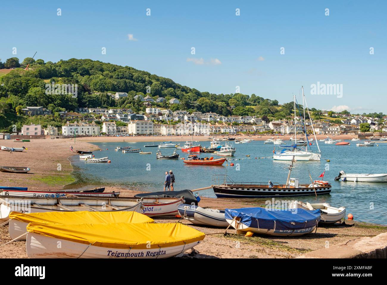 Barche a Harbour, Teignmouth, Devon, Inghilterra Foto Stock