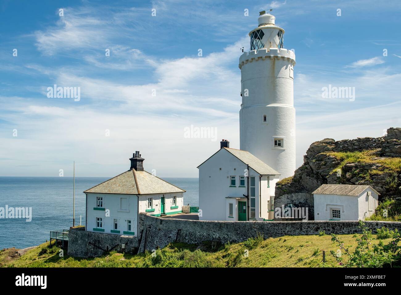 Faro di Start Point, vicino a Kingsbridge, Devon, Inghilterra Foto Stock