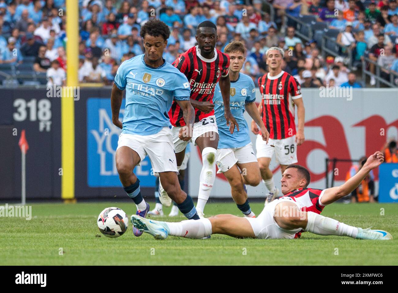 New York, Stati Uniti. 27 luglio 2024. Manchester City e Milan in un'amichevole internazionale allo Yankee Stadium di New York negli Stati Uniti questo sabato 27 luglio. Crediti: Brasile Photo Press/Alamy Live News Foto Stock