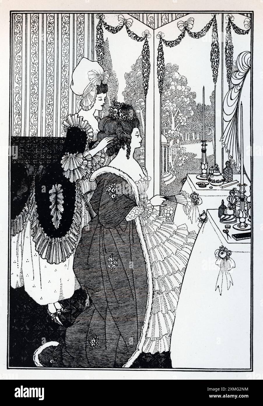 The toilet, illustrazione di Aubrey Beardsley Foto Stock