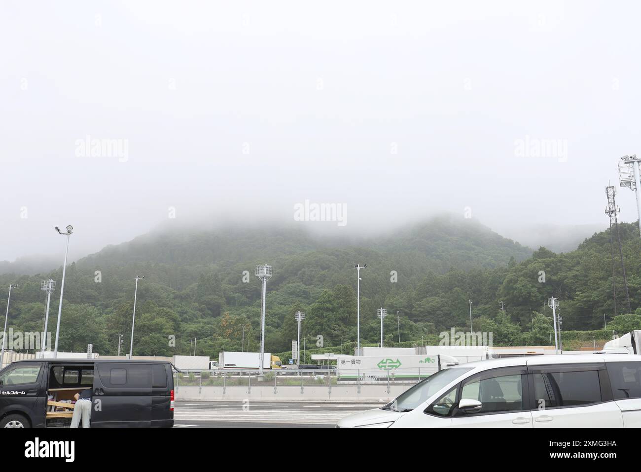 27 luglio 2024. Kunimi, Prefettura di Fukushima, Giappone. Vicino al parcheggio Kunimi. Foto Stock