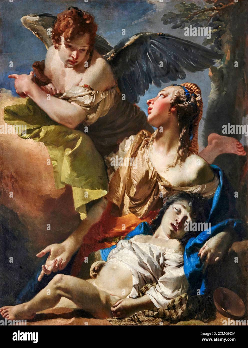 Agar e Ismaele - olio su tela - Gianbattista Tiepolo - XVIII secolo - Venezia, Scuola grande di S. Rocco Foto Stock