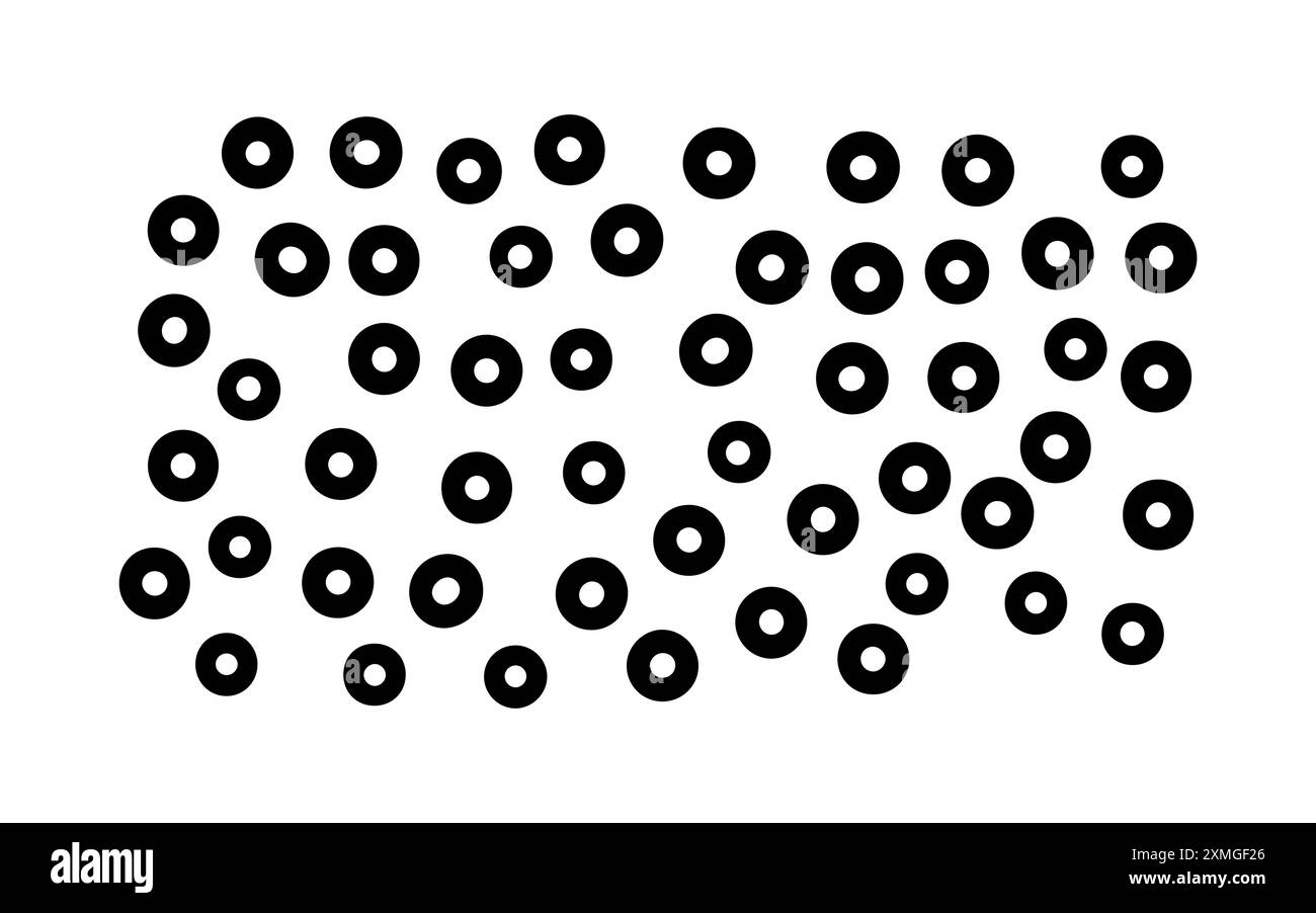 Sfondo del gruppo vettoriale. Grafica batik del gruppo geometria rotonda. Pittura a scarabocchi circolare disegnata a mano. Tratto pennello illustrazione del design. Concetto di vettore sfondo ART. Colore nero Illustrazione Vettoriale
