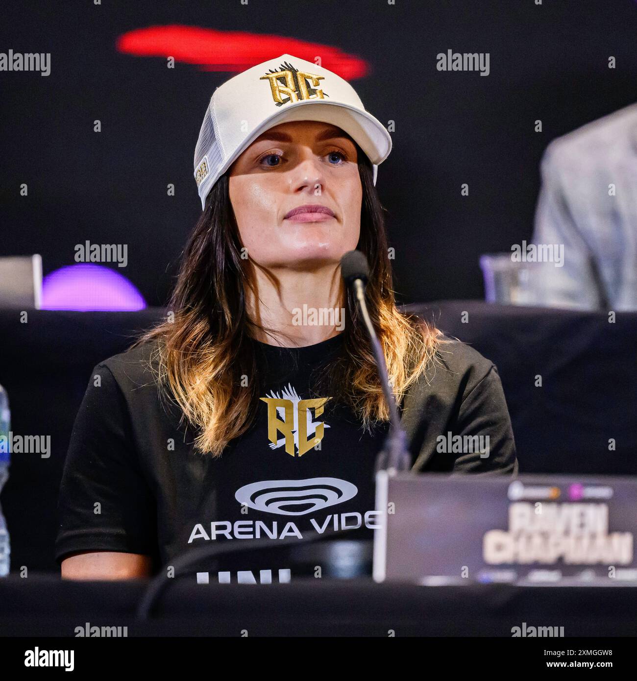 LONDRA, REGNO UNITO. 25 lug, 24. Raven Chapman durante Joyce vs Chisora Final Press Conferences presso Arora Suite, The O2 Intercontinental Hotel giovedì 25 luglio 2024 a LONDRA, INGHILTERRA. Crediti: Taka G Wu/Alamy Live News Foto Stock