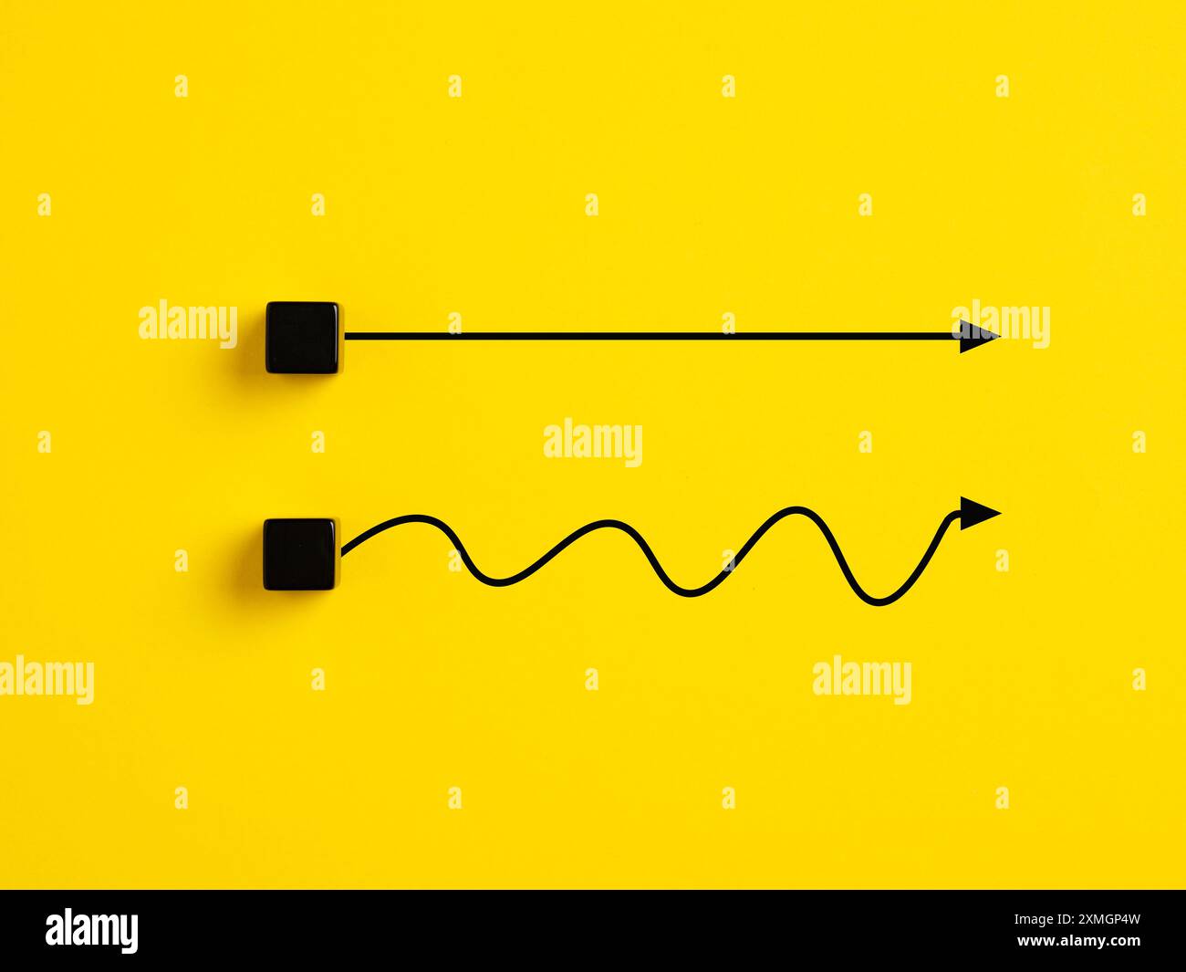 Scegliere il modo semplice e semplice o il modo complicato. Efficienza, semplificazione dei processi aziendali e risoluzione dei problemi. Foto Stock