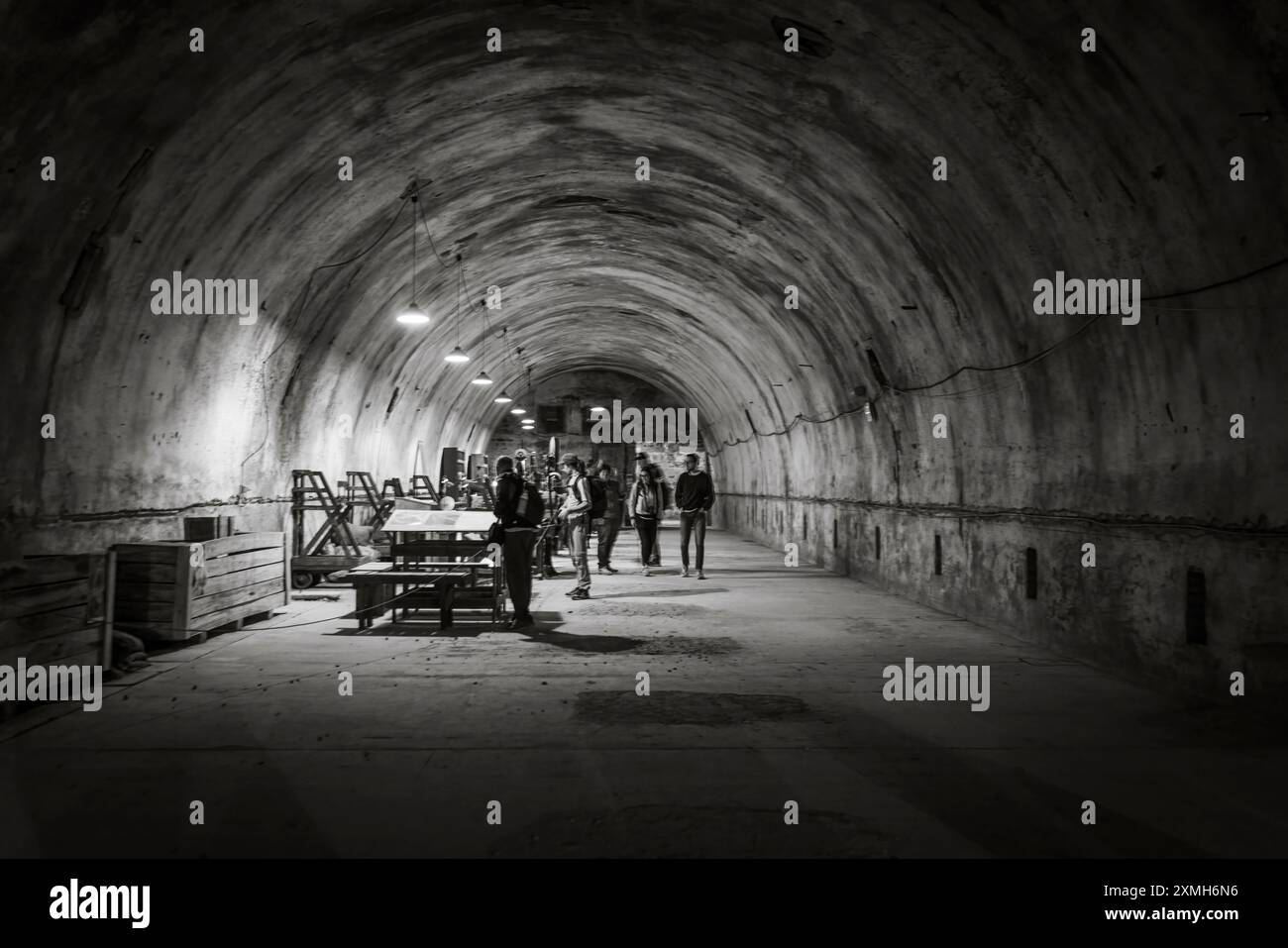 Gallerie e dettagli all'interno del bunker anti-atomico del Monte Soratte, Sant'Oreste, Roma, Italia, Europa Foto Stock