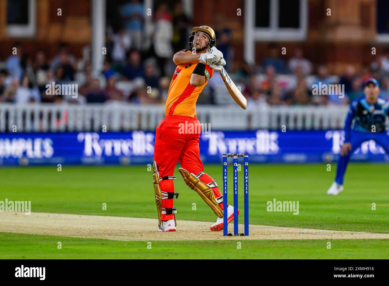 LONDRA, REGNO UNITO. 27 luglio, 24. Aneurin Donald di Birmingham Phoenix in azione durante The Hundred - London Spirit vs Birmingham Phoenix Men al Lord's Cricket Ground sabato 27 luglio 2024 a LONDRA, INGHILTERRA. Crediti: Taka Wu/Alamy Live News Foto Stock