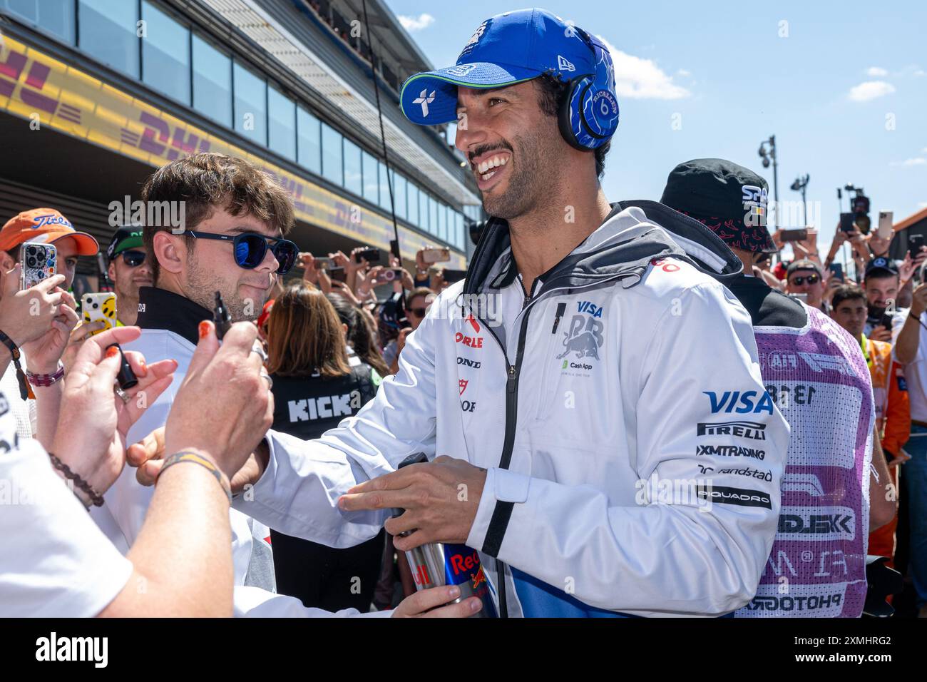 Spa, Belgio. 28 luglio 2024. Scuderia AlphaTauri pilota australiano Daniel Ricciardo nella foto davanti alla gara del Gran Premio di F1 del Belgio, a Spa-Francorchamps, domenica 28 luglio 2024. Il Gran Premio di Formula 1 di Spa-Francorchamps si svolge questo fine settimana, dal 25 al 28 luglio. BELGA FOTO JONAS ROOSENS credito: Belga News Agency/Alamy Live News Foto Stock