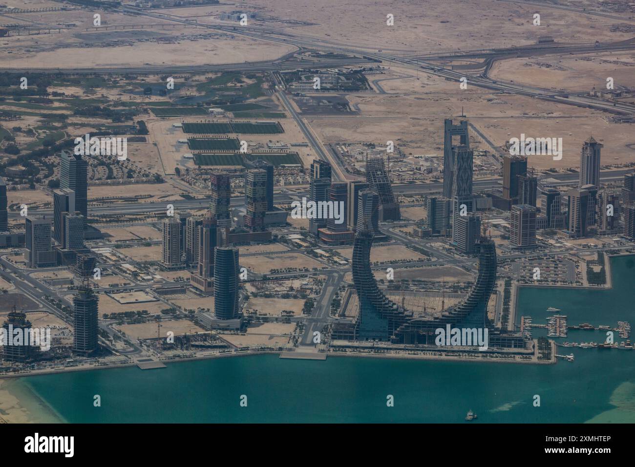 Vista aerea della città di Lusail, Qatar Foto Stock