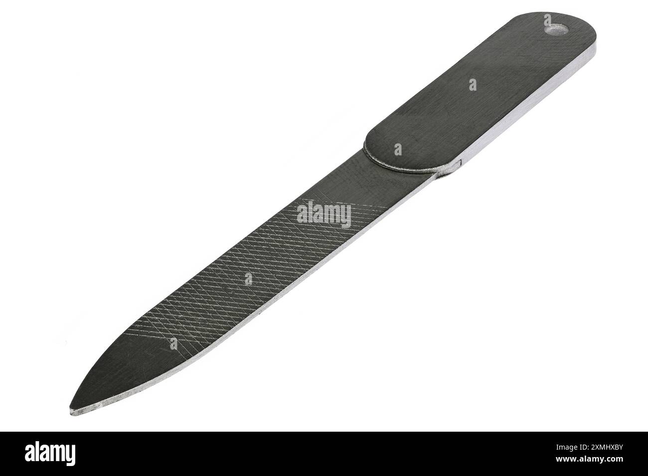 lima per unghie isolata su sfondo bianco Foto Stock