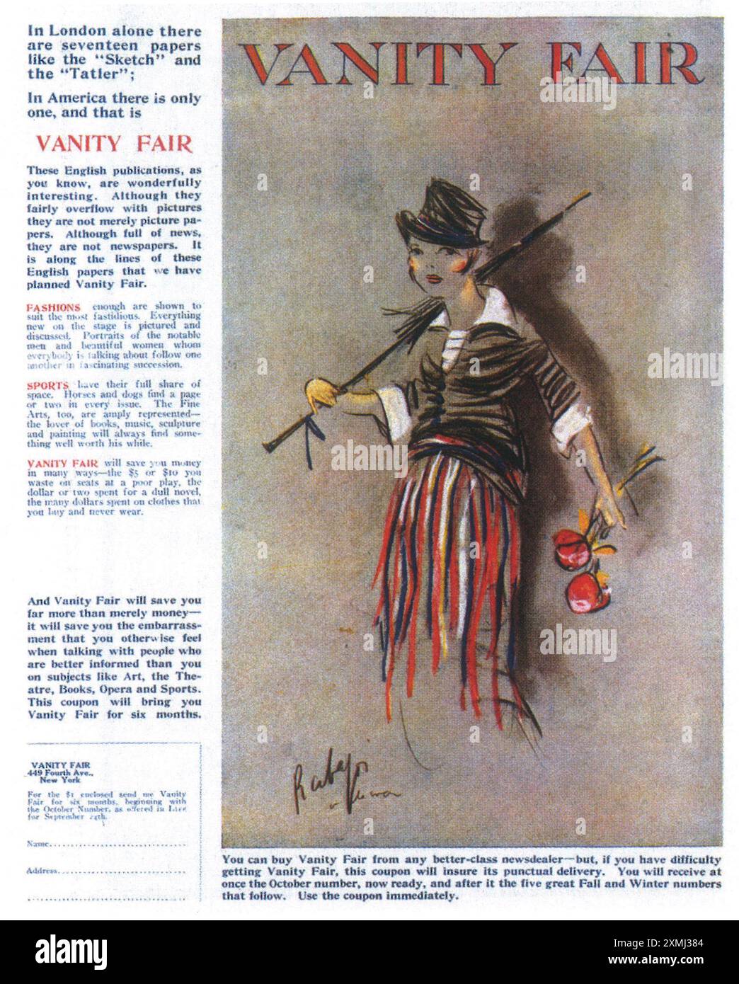 1914 ottobre Vanity Fair copertina di Rabajoi Foto Stock