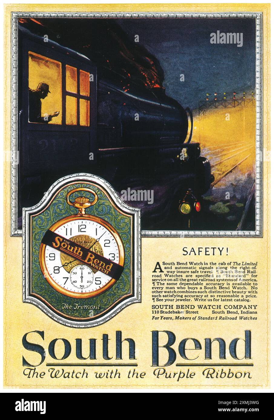 1919 South Bend Watches e - cabina del treno limitato Foto Stock