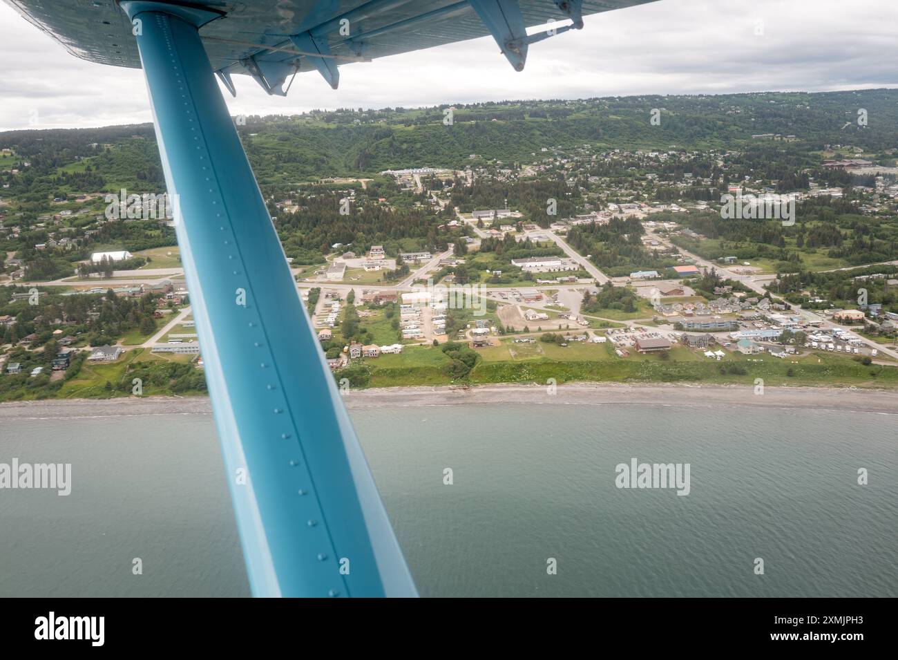 Vista aerea di Homer Alaska dall'alto Foto Stock
