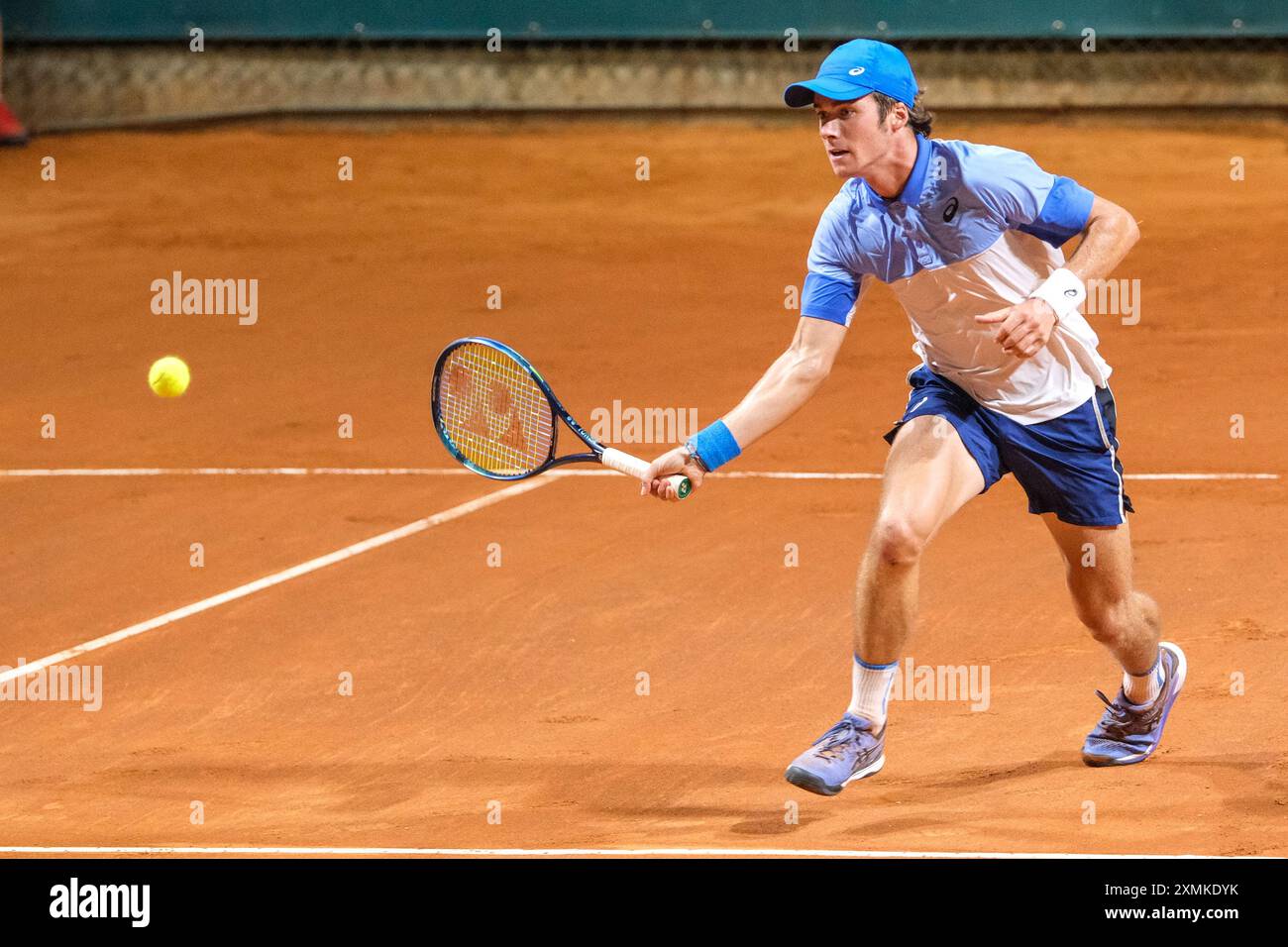 Vilius Gaubas dalla Lituania in azione durante gli internazionali di Verona - il torneo di tennis ATP Challenger 100 allo Sports Club Verona il 26 luglio 2024, Foto Stock